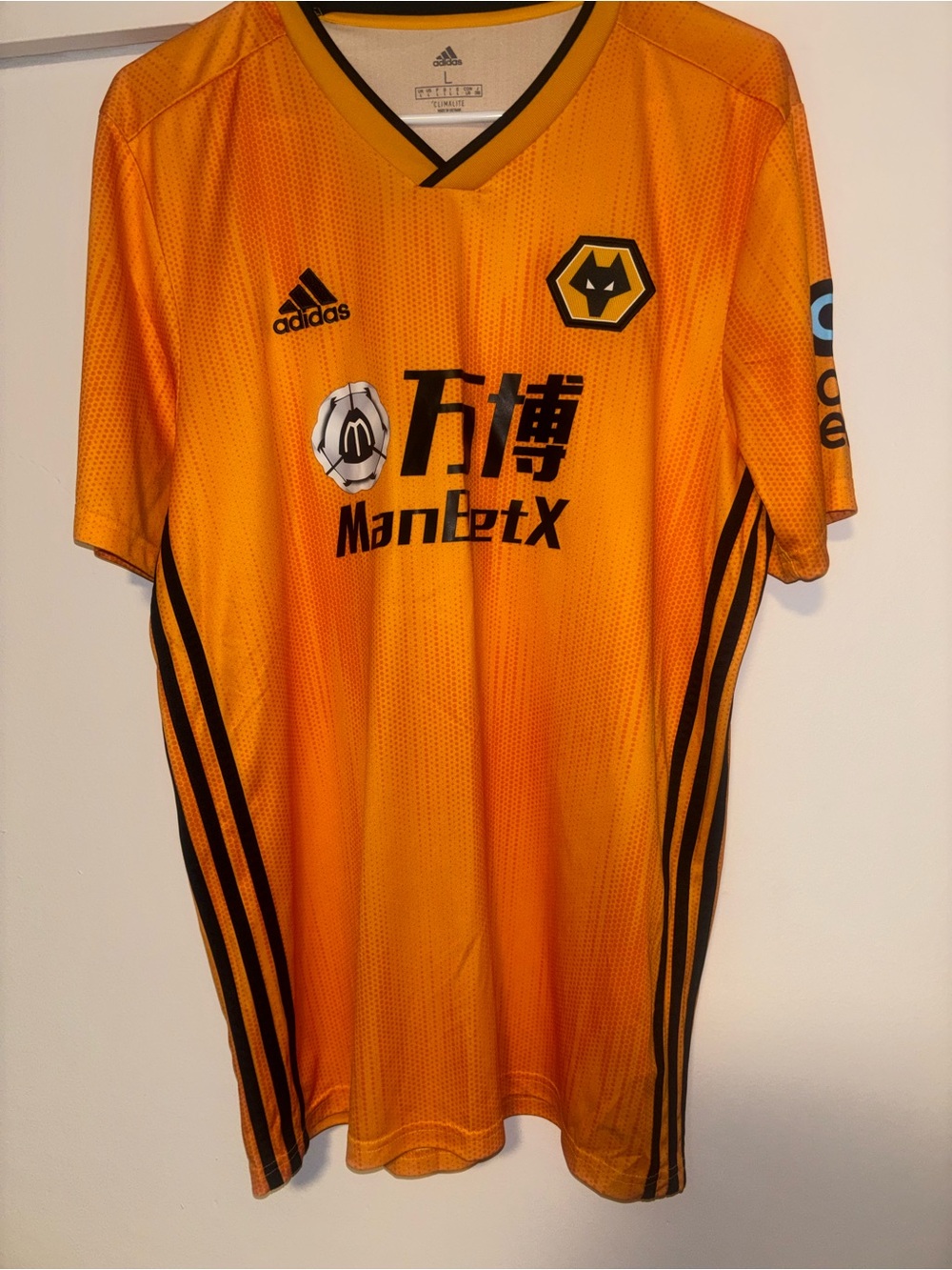Adidas Wolverhampton Wanderers Wolves 2019-2020 Home Football Jersey